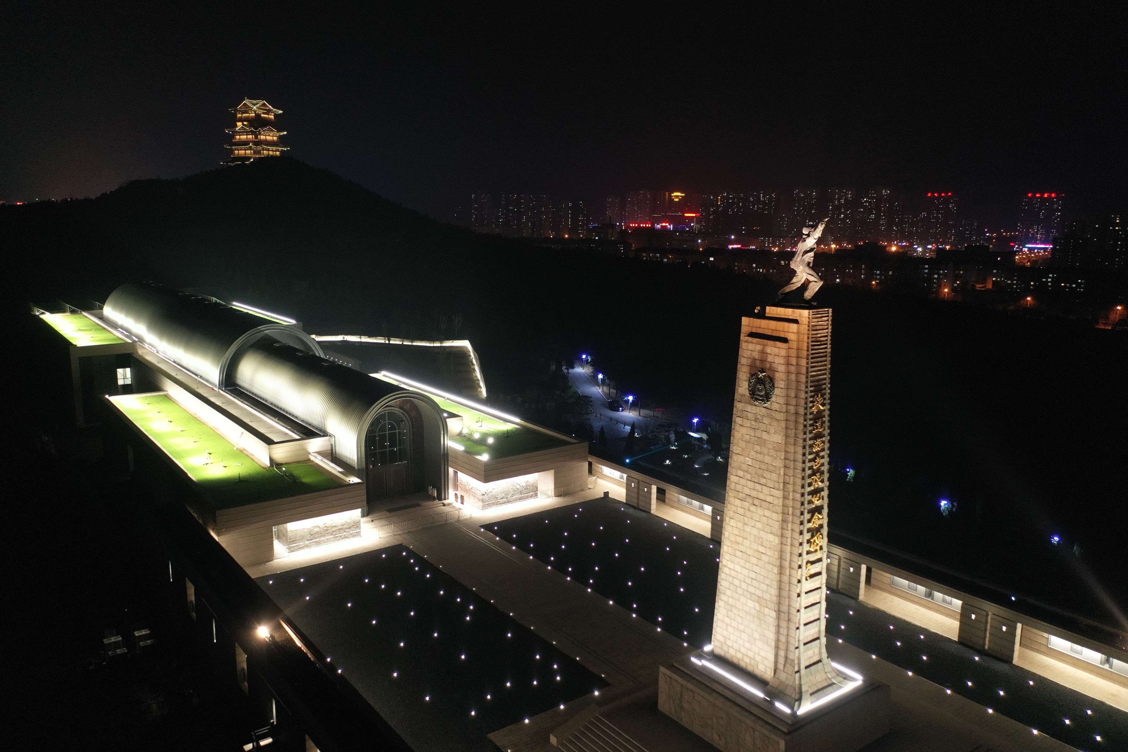 山東棗莊鐵道游擊隊紀念館景觀照明工程——2020神燈獎申報工程照明工程